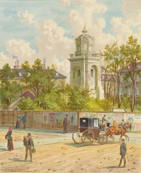 Währinger Strasse i Wien (med tornet på Ferdinands akvedukt)
