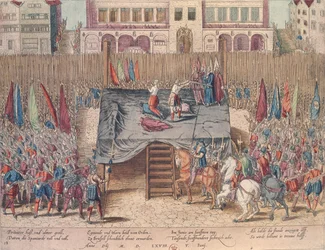 Avrättning av Philippe II de Montmorency (1518-68) greve av Hornes, Bryssel
