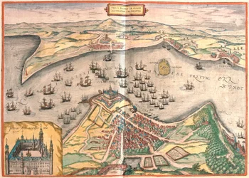 Helsingor, Denmark - Helsingborg, Sweden (engraving