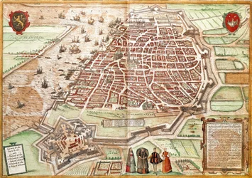 Karta över Antwerpen (gravyr