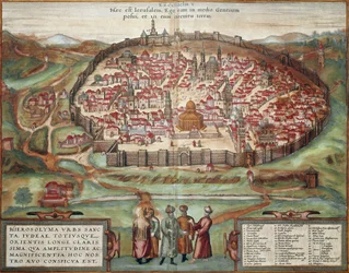 Karta över Jerusalem (gravyr