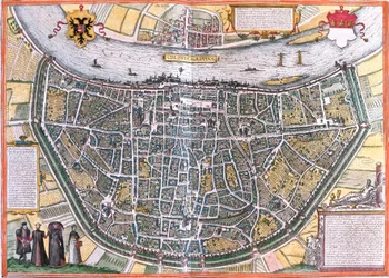 Plan av Köln (Colonia Agrippa), Tyskland (etsning