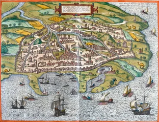 Utsikt över Alexandria (Alexandria), Egypten (etsning