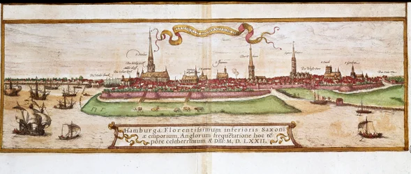 Utsikt över Hamburg (gravyr