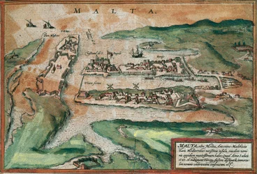 Vy över Malta (gravyr