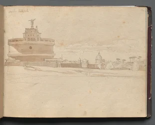 Album med utsikt över Rom och omgivningar, landskapsstudier, sida 23a: Castel Sant Angelo, Rom