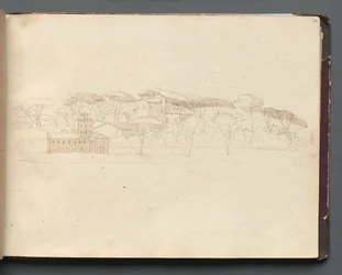 Album med utsikt över Rom och omgivningar, landskapsstudier, sida 30a: Romersk panoramavy