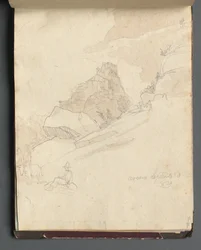 Album med utsikt över Rom och omgivningar, Landskapsstudier, sida 33a: Cervera.