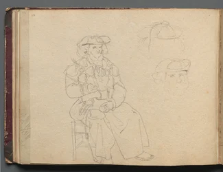 Album med utsikt över Rom och omgivningar, Landskapsstudier, sidan 38b: Figurstudie.