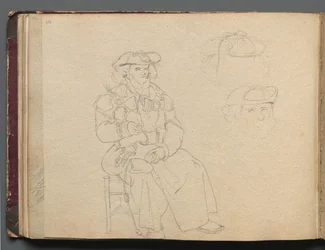 Album med utsikt över Rom och omgivningar, Landskapsstudier, sidan 38b: Figurstudie