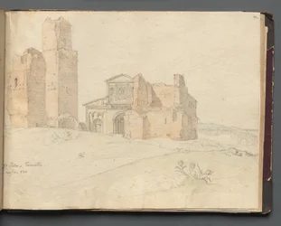 Album med utsikt över Rom och omgivningar, landskapsstudier, sidan 41a: St. Pietro, Toscanella.