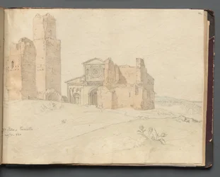 Album med utsikt över Rom och omgivningar, landskapsstudier, sidan 41a: "St. Pietro, Toscanella"