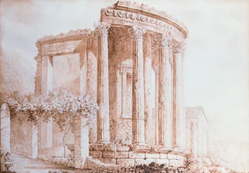 Sibyllans tempel, Tivoli (akvarell)