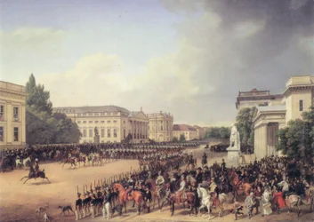 Tyska: Parade på Opernplatz i Berlin Parade på Opernplatz