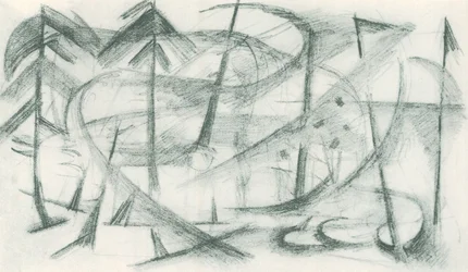 Franz Marc - Skissbok från fältet - Blad 35