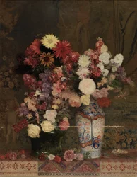 Höstblommor med vas