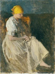 Sittande tjej