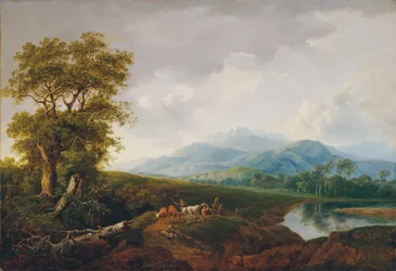 landskap med snö berg