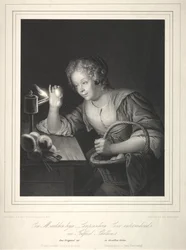 Flicka som lyser ägg, 1840.