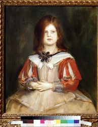 Porträtt av Gabriella Lenbach (dotter till målaren). Målning av Franz von Lenbach (1836-1904)