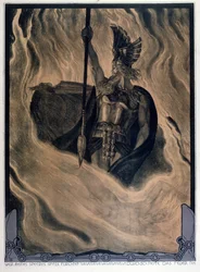 Odin Calling Up the Fire, ca 1914 (litho i färg)