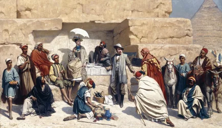 Besöket i pyramiderna i Gizeh, Egypten