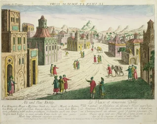 Gamla och nya Delhi (akvatint)