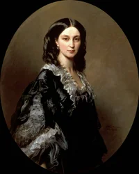 Porträtt av hertiginnan Elizaveta Alexandrovna Baryatinskaya, född prinsessan Chernysheva 1826-1902, 1858