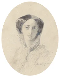 Porträtt av storhertiginnan Olga Nikolaevna av Ryssland 1822-1892, drottning av Württemberg