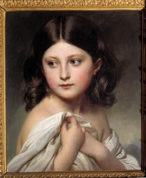 Porträtt av en flicka som heter prinsessan Charlotte. Målning av Xaver Winterhalter (1806-1873) 1850 Privat samling - Porträtt av en ung flicka som heter prinsessan Charlotte. Målning av Xaver Winterhalter (1806-1873)