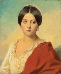 Porträtt av en italiensk flicka, halvlängd, c.1834