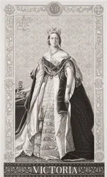 Drottning Victoria (1819-1901) från "Illustrationer av engelsk och skotsk historia" volym II