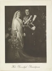 Porträtt av Juliana, drottning av Nederländerna, och Bernhard van Lippe-Biesterfeld