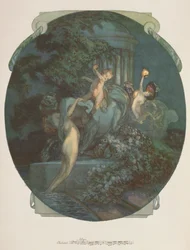 Kentaur, nymfer och Amor
