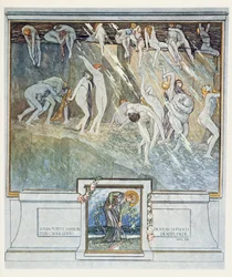 Illustration ur Dantes "Den gudomliga komedin", Inferno, sång XIV. 28, 1921