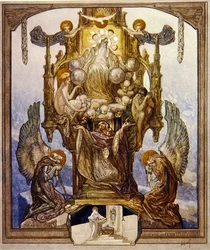 Illustration från Dantes gudomliga komedi, Paradiso, Canto VIII, 1921 (wc på papper)