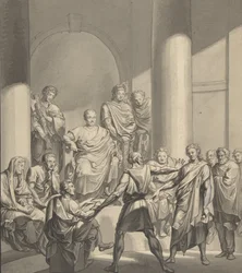 Assembly of Roman Figures, från Regulus, en pjäs av Collin, 1800-talet.