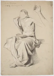 Figurstudie för takmålningen "Recitation" i Stadttheater Reichenberg/Liberec