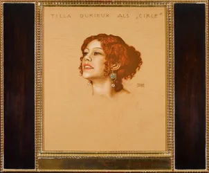 Tilla Durieux (1880-1971) som Circe - Franz-Ritter (Franz Ritter) von Stuck (1863-1928). Pastell på kartong