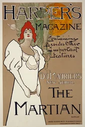 Omslagsillustration för tidningen Harpers med The Martian av DuMaurier, 1898