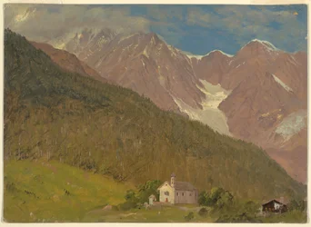 Ett alpint landskap i Schweiz