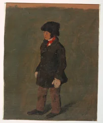 Teckning, En pojke (troligen Churchs son), ca 1874-75