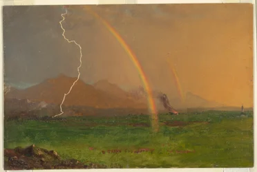 Teckning, Alplandskap i åskväder, 1868