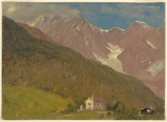Teckning, Ett alplandskap i Schweiz, augusti 1868