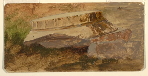 Teckning, Aten, Parthenons fallna kapitol, 1869