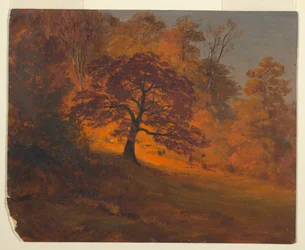 Teckning, Höstlövverk, 1867