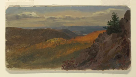 Teckning, Höstlandskap i New England, 1865