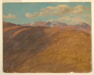 Teckning, Bayerska eller schweiziska alperna, 1868