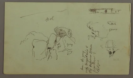 Ritning, stenblock, hus, april 1868