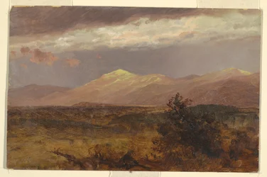 Teckning, Catskills i solnedgång, 1882